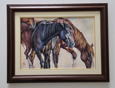 Oil on canvas - Irresistible horses, beautifully done by Dusko Dule