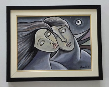 Oil on canvas - Under the moonlight, a beautiful painting by Dusko Dule
