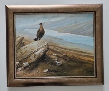 Oil on canvas - Pheasant in the field by Dusko Dule