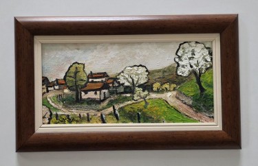 Oil on masonite - Small Village by Dusko Dule