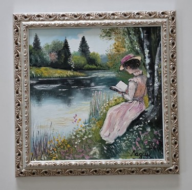 Oil on canvas - Portrait of a lady, beautiful by Dusko Dule
