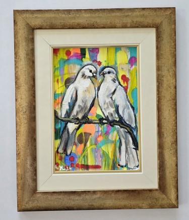 Oil on canvas - Love on a branch, beautiful by Dusko Dule