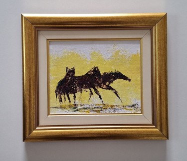 Oil on canvas - Galloping, beautiful painting