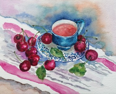 Tea and cherries by Zorica Bugarski