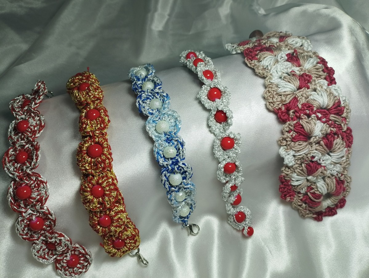 Unique hand crocheted bracelets