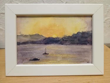 Sunset at sea by Katarina Vujnovic