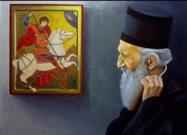 Patriarch Paul prays to Saint George by Dragan Raskov Milosevic