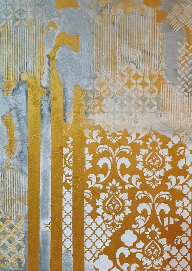 Stencil Travertine technique by Melinda  Balaša