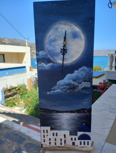 WALL CLOCK FULL MOON by Biljana Elounda
