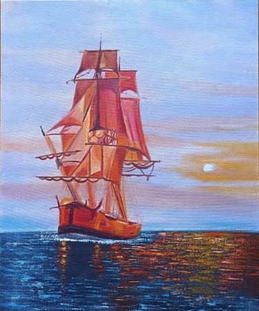 Dusk at sea by Sladjana Nedeljkovic