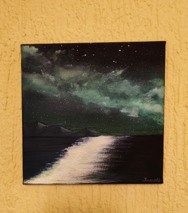 Night sky and moonlight by Jovana Usljebrka