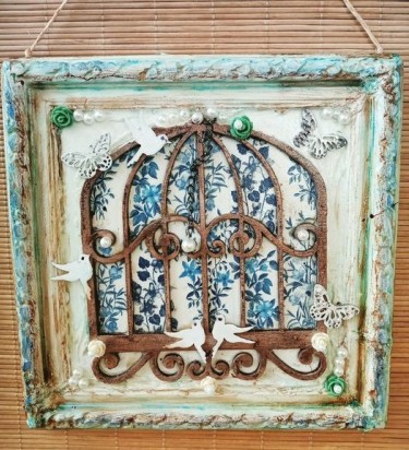 Wall plaster painting 3D ``Birds by Maja Živković