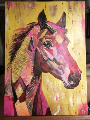Pink Horse by Pavlica Papović