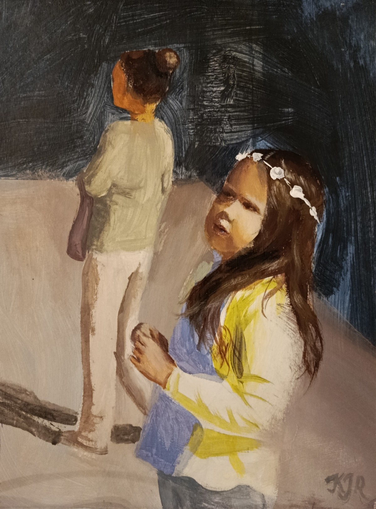 Little girl in the yard