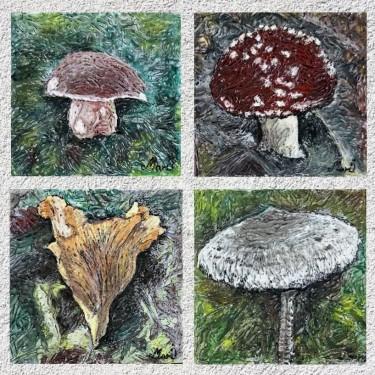 FOUR MUSHROOMS OF FOREST SILENCE by Marija Jerković - MJ Art