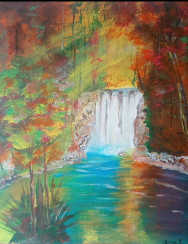 Waterfall in the forest by Sanja Šorga