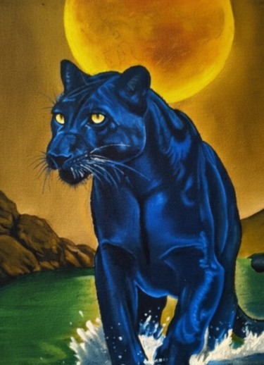 Panther in the water by vladislav milojevic