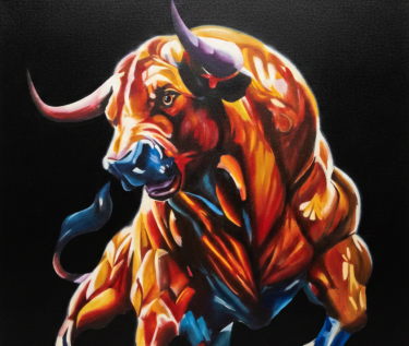 Bull in dark tones by vladislav milojevic