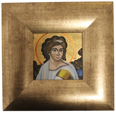 Icon White Angel – Handcrafted on Wood, Traditional Byzantine Style by Mirjana Zivković