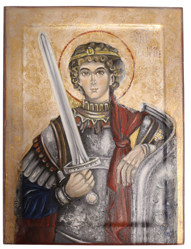 Icon of Saint George the Victorious Symbol of Courage and Faith by Mirjana Zivković