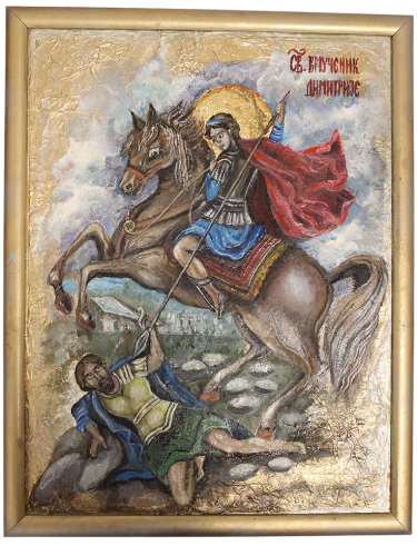 Icon of Saint Demetrius of Thessaloniki Mitrovdan – Handmade by Mirjana Zivković