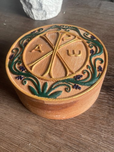 Decorative box with Christogram by Marijana Djukic