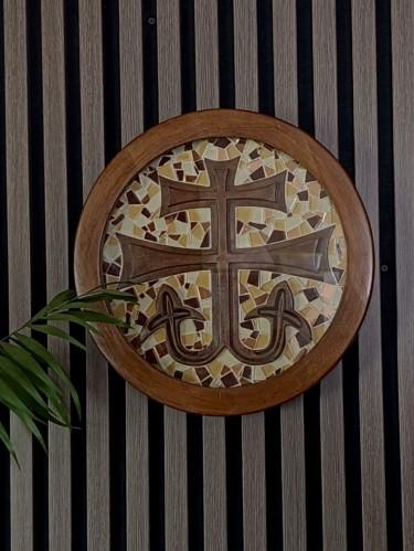 Student cross wood mosaic by Marijana Djukic