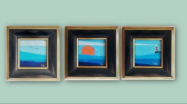 Blue triptych by Yesign Art