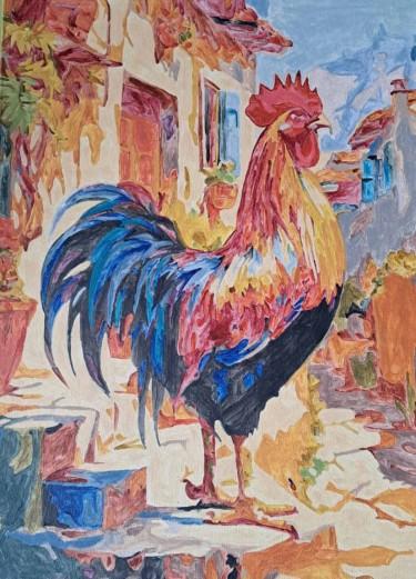 Rooster on the staircase by Vera Mišić