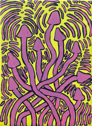 Wormeanism Pink Conduit - Neo-Expressionist Acrylic Painting by Stefan Kachevskii