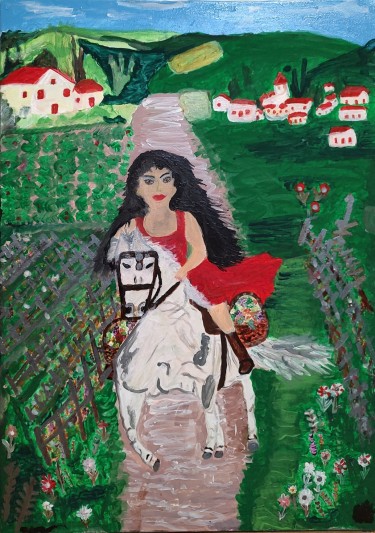 A girl on a horse by iilart