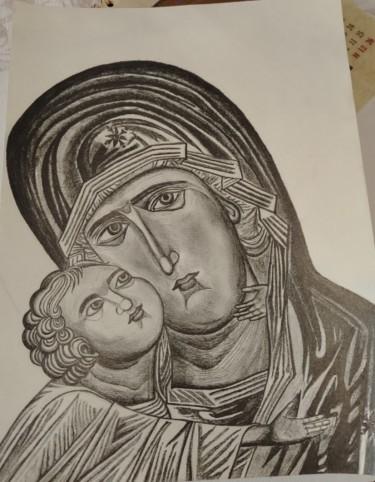 Icon of the Virgin Mary Our Lady of Tenderness Eleusa by Emili  Lazić
