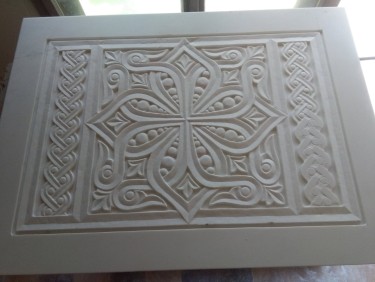 hand-carved marble rosette by Sasa Kolbas