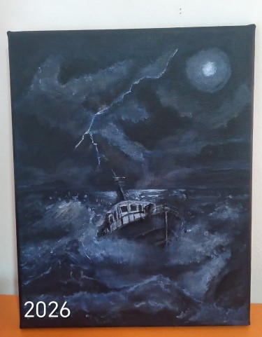 Boat at sea by Anastasija Ciric
