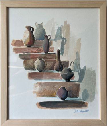 Pots on the stairs by Marko Kraguljac