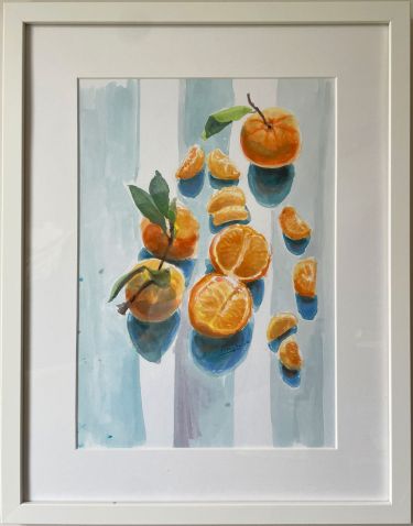 Peeled tangerine in the morning sun by Marko Kraguljac
