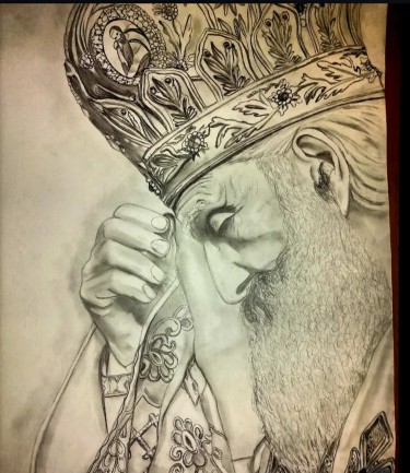 Portrait of Patriarch Pavle by Ana Markovic