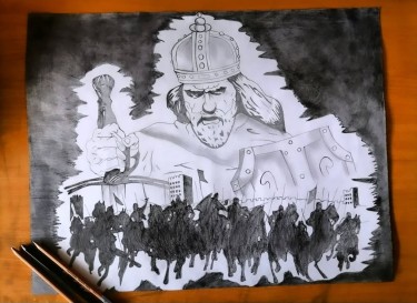 Emperor Dušan the Mighty with His Army by Ana Markovic