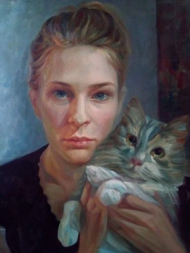 Girl with cat