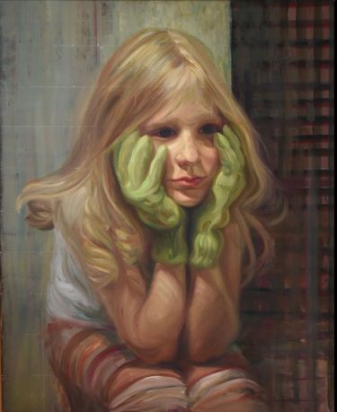 Girl with green gloves by Knezevic Marija