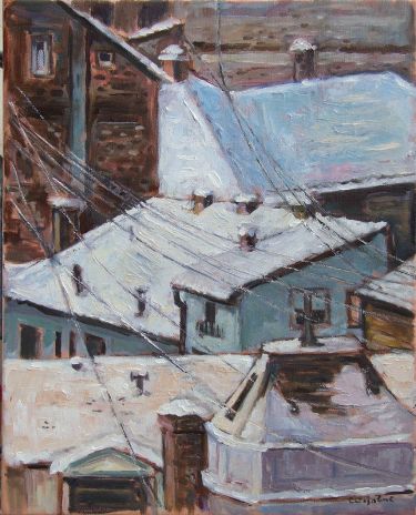 Roofs of Savamala under snow