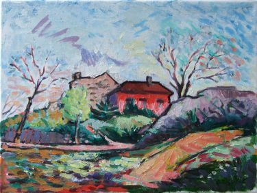 On the hill, the green house by Stojović Zoran