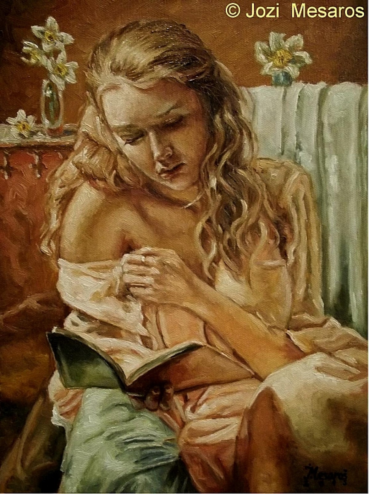 `The girl reading a book`