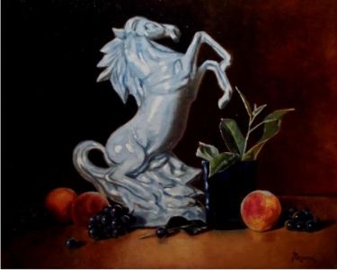 Porcelain Horse and fruit