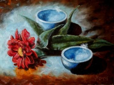 Bowls and flower by Mesaroš Joži