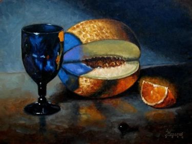 Melon and blue glasses by Mesaroš Joži
