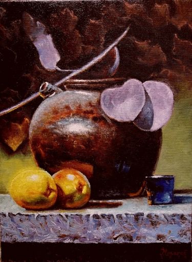 With blue glass by Mesaroš Joži