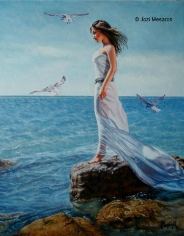Woman Standing On A Rock by Mesaroš Joži