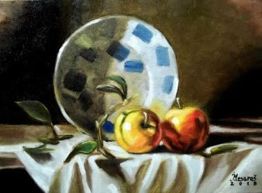 Apple and plate by Mesaroš Joži