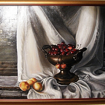 Bowl with cherries 80x65cm